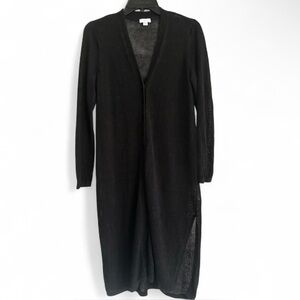 J. JILL Linen Blend Open Knit 5 Button Long Duster Cardigan Lightweight | Size S